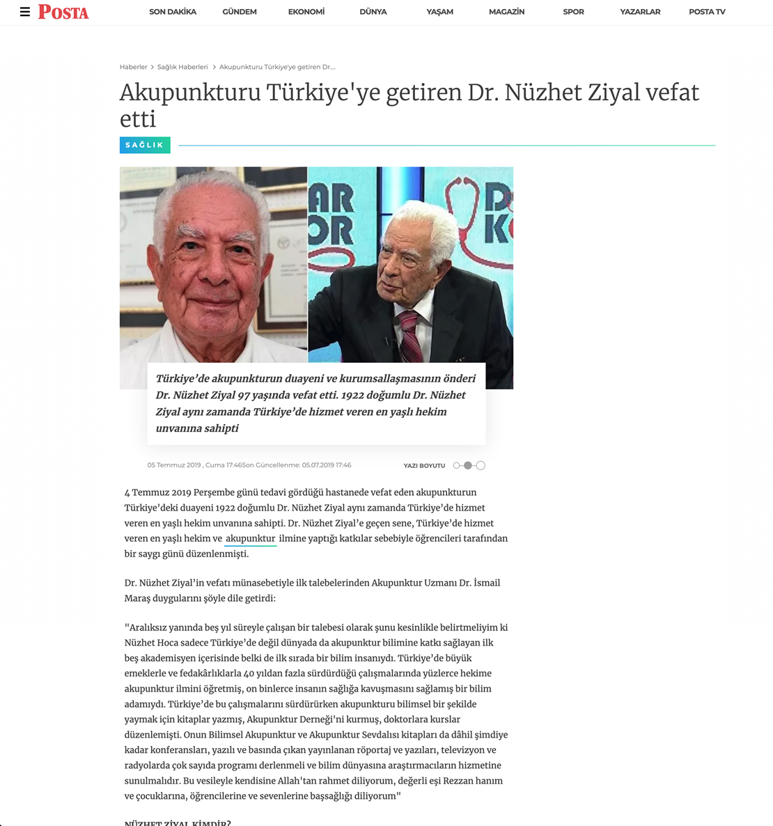 nuzhet-ziyal-vefat-haberi-posta-gazetesi